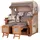 Mr. Deko bene,iving Strandkorb Komplettset Ammersee Grande XL Teak PE shell Modell 540 inkl. Liftersystem