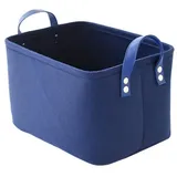 QUBEBU Aufbewahrungskorb Filzkorb Filz Aufbewahrungsbox Regalkorb Organizer Faltkorb Filztasche (Box ca. 37 x 27 x 23 cm), Farbe: Blau/Braun/Hellgrau/Dunkelgrau blau