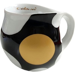 Colani Tasse Tasse Becher Kaffeetasse Cappuccino Tasse Spot Gold 260ml, Porzellan, Spülmaschinenfest, Mikrowellenfest, Schriftzug innen, Geschenkkarton bunt|schwarz