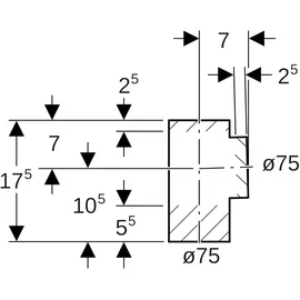 Geberit Abzweig 88,5 Grad d 75mm 75mm