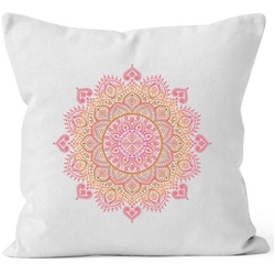 Autiga Dekokissen Kissenbezug Kissen-Hülle Mandala Ethno Boho Bohemian 40×40 Baumwolle Autiga® weiß