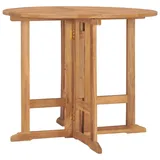 vidaXL Klappbarer Garten-Esstisch Ø90x75 cm Massivholz Teak : Braun,