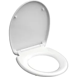 Schütte WC Sitz WHITE, Duroplast Toilettendeckel mit Absenkautomatik und Schnellverschluss, Klobrille, Klodeckel, Toilettensitz