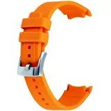 YISIWERA 20mm Premium Crafter Orange Silikon Uhrenarmband Universal gebogenes Ende Gummi Uhrenarmband Armband gebürstetem Edelstahl Dornschließe für Männer Frauen
