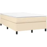 vidaXL Boxspringbett mit Matratze Creme 120x190 cm Stoff