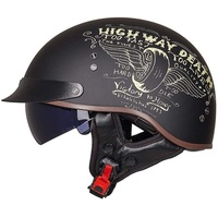 EBAYIN Halbhelme Jethelme Brain - Cap Cruiser Chopper Scooter Pilot Jet Helm DOT+ECE Zertifizierte Persönlichkeit Retro Harley Motorradhelm,A-M=(57~58cm)