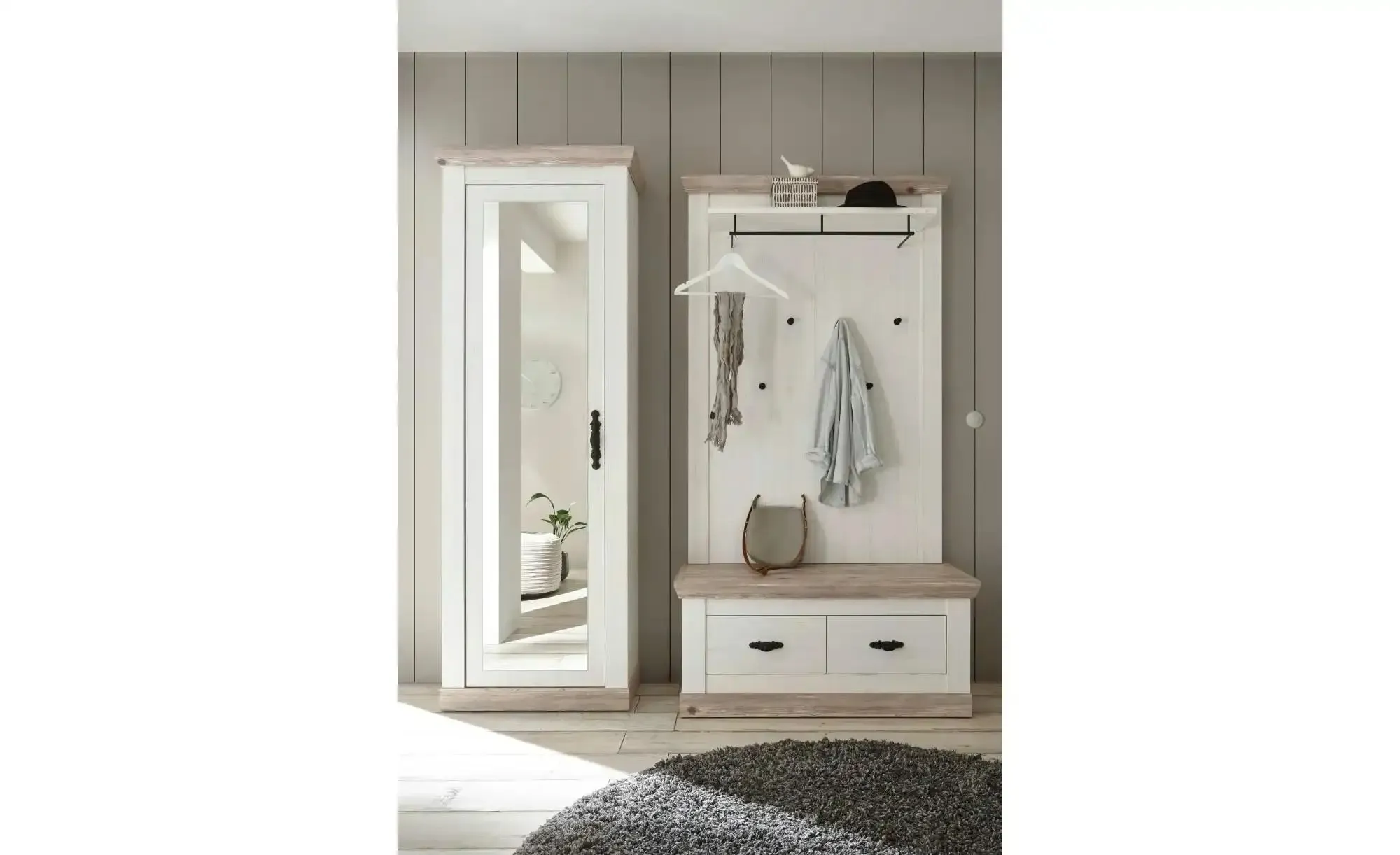 Garderobe   ¦ weiß ¦ Maße (cm): B: 190 H: 201