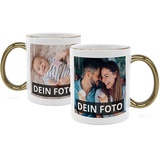 PhotoFancy® - Fototasse beidseitig Bedruckt - Personalisierte Tasse mit eigenen Fotos selbst gestalten - Gold Glänzend