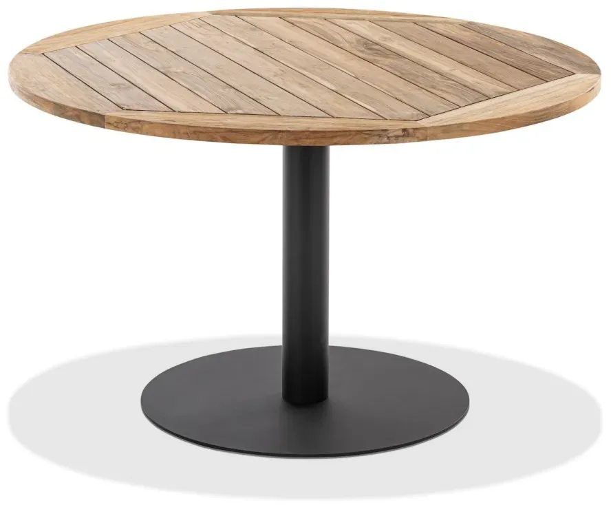 Klapptisch Bistro anthrazit rund - 125 cm rund Teak recycled