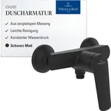Villeroy & Boch Oasis Duscharmatur Mischbatterie Dusche mit Rückflussschutz und Keramikkartusche Einhebel-duscharmatur für Aufputz Montage, Rund, Matt Black