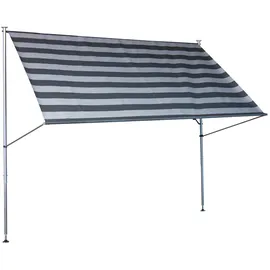 Angerer Klemmmarkise Premium Streifen 150 x 170 cm dunkelgrau/weiß