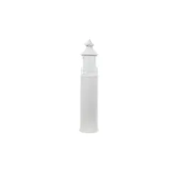 Laterne   Leuchtturm , weiß , Glas,Metall , Maße (cm): H: 99  Ø: 21