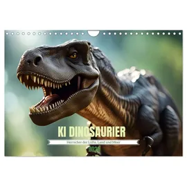 Calvendo Dinosaurier - Herrscher der Lüfte, Land und Meer Wandkalender 2026 DIN A4 quer