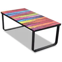 vidaXL Couchtisch Mehrfarbig Glas 50,7 x 93 x 45 cm