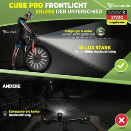 MIVELO CUBE Fahrradlicht Set Beleuchtungsset