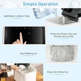 Goplus Eiswürfelmaschine von 15 kg/24H, Eiswürfelbereiter mit 2 Würfelgrößen, 2L Wassertank, Selbstreinigungsfunktion, Ice Maker mit Eisschaufel