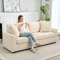 Homcom 3-Sitzer-Sofa-212L x 80B x 88H cm-Cremeweiß | Gr.: onesize