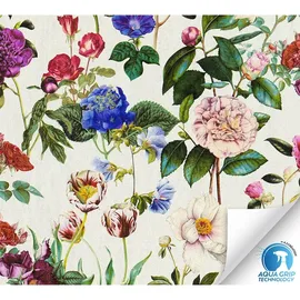A.S. Création Vorgeleimte Vliestapete Floral in Bunt und Beige 10,05 m x 0,53 m
