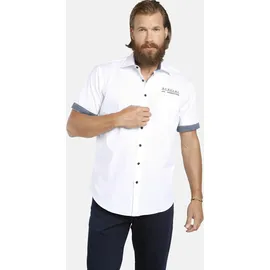 Jan Vanderstorm Kurzarmhemd Blau/Weiß 5XL