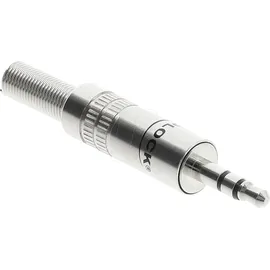 DeLock 65532 Steckverbinder 3,5 mm silberfarben – Drahtverbinder (3,5 mm, silberfarben, Metall)