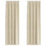 vidaXL Verdunkelungsvorhänge 2 pcs Creme 140 x 260 cm Samt