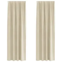 vidaXL Verdunkelungsvorhänge 2 pcs Creme 140 x 260 cm Samt