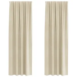 vidaXL Verdunkelungsvorhänge 2 pcs Creme 140 x 260 cm Samt