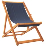 vidaXL Strandstühle 2 Stk. Klappbar Blau Stoff