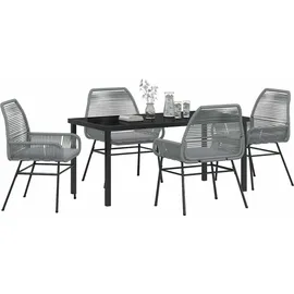 vidaXL Garten Essgruppe 5-tlg. Grau