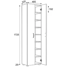 VCM Ulas 49 x 173 x 30 cm braun / beige