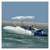 vidaXL 3 Bow Bimini Top mit Seitenteilen, Bootsverdeck mit Aluminiumrahmen, Sonnenverdeck Boot Sonnensegel, Anthrazitgrau 600D Polyester