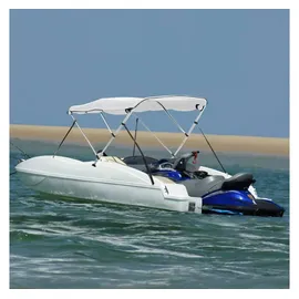 vidaXL 3 Bow Bimini Top mit Seitenteilen, Bootsverdeck mit Aluminiumrahmen, Sonnenverdeck Boot Sonnensegel, Anthrazitgrau 600D Polyester