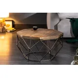 Riess-Ambiente Riess Ambiente Eleganter Couchtisch Diamond 70cm Natur Messing Mangoholz Wohnzimmertisch Tisch