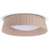 Paco Home Deckenlampe LED Lampe Esstisch Deko Wohnzimmer Modern Deckenleuchte Büro Rund Lampenschirm Stoff Fassung E27, Farbe:Beige, Leuchtenform__Größe:Ø37cm