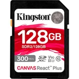 Kingston Canvas React Plus R300/W260 SDXC 128GB, UHS-II U3, Class 10 (SDR2/128GB)