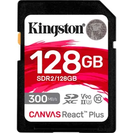 Kingston Canvas React Plus R300/W260 SDXC 128GB, UHS-II U3, Class 10 (SDR2/128GB)