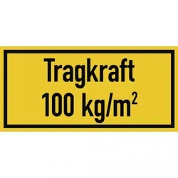 Dreifke® Schild, Tragkraft ... kg - Gewicht nach Ihren Angaben, Kunststoff, 250x120 mm