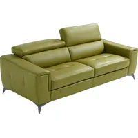 Schlafsofa EGOITALIANO "Francine, Designsofa, Loungesofa mit Dauerschlaffunktion, Bettfunktion", grün (salbei), B:233cm H:100cm T:106cm, Leder u00bbBULLu00ab (echtes Rindsleder). Geschliffenes, pigmentiertes und behandeltes Rindsleder mit einer Dicke von 1, 3-1, 5 mm. Dieses Leder zeigt eine ziemlich weiche Hand mit einem halb undurchsichtigen Aussehen. Es handelt sich um ein geschütztes Leder. Eine leichte Deckschicht schützt sie vor Flecken, ohne ihre ursprünglichen Eigenschaften zu verändern. Die geschützten Leder kombinieren die Vorteile von Natürlichkeit und Weichheit mit einer guten Beständigkeit gegen Verschleiß und Ausbleichen. Das Vorhandensein der charakteristischen Zeichen, die das Leben des Tieres bestimmen, wie Narben, Körnungsunterschiede, Falten, Adern, Disharmonien in Farbtönen, beweisen ihre absolute Echtheit und großen Wert., Sofas, hochwertiger Metallbettrahmen & Matratze, Kopfteil manuell verstellbar
