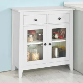 SoBuy Kommode Flurschrank Sideboard mit 2 Türen Küchenschrank 80cm FSB05-W