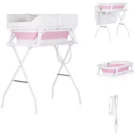 Chipolino Babywanne, Wickeltisch 2 in 1 Sonata Ständer faltbar Thermometer 11 kg rosa