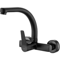 Kuchinox Vilava Wand-Waschtisch-/Spültischarmatur, F-Auslauf, schwarz