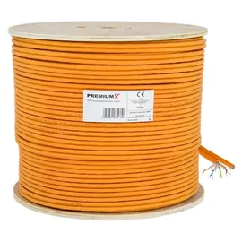 PremiumX 100m CAT 7 Netzwerkkabel Duplex LAN Kabel Ethernet Datenkabel S/FTP PiMF PoE Eca Cat7 Verlegekabel