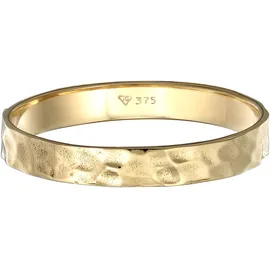 KUZZOI Ringe - Ring Bandring Herrenring Gehämmert 375er Gelbgold - Gr. 64 MM - in Gelbgold - für Damen