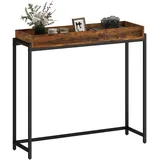 Homcom Konsolentisch mit Geländer 100 x 30 x 91 cm Braun