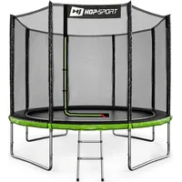 Hop-Sport Trampolin Outdoor - Ø 305 - Trampolin mit außenliegenden Sicherheitsnetz, stabiler Rahmenkonstruktion und Sicherheitszertifikaten - Kom... - Grün/Schwarz