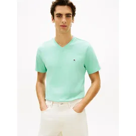Tommy Hilfiger V-Shirt TOMMY HILFIGER "ESSENTIAL V-NECK", Jungen, Gr. S, arctic aqua, Single Jersey, Obermaterial: 100% Baumwolle, regular fit normal, V-Ausschnitt, Shirts, unifarben, casual, regular fit, Baumwolle