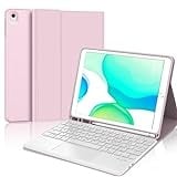 JADEMALL iPad 9 Generation Hülle mit Tastatur und Touchpad Hülle für iPad 9 Generation 2021/ iPad 8 Gen. 2020/ iPad 7 Gen. 2019/ iPad Air 3, Wireless Bluetooth Tastatur QWERTZ Deutsch