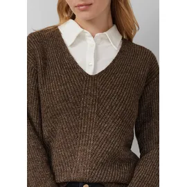 s.Oliver Strickpullover Relaxed Fit V-Ausschnitt Braun 42