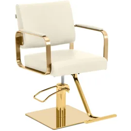 Physa Friseurstuhl mit Fußstütze 50 66 cm 200 kg creme/golden