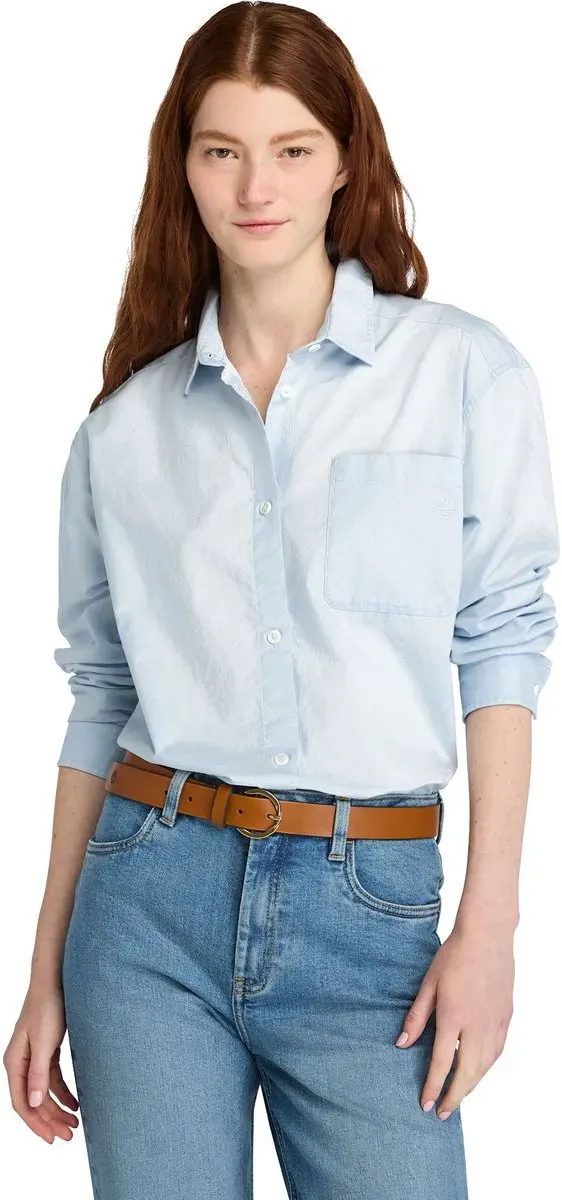 Timberland Womens Popeline Long-sleeve Shirt skyway L